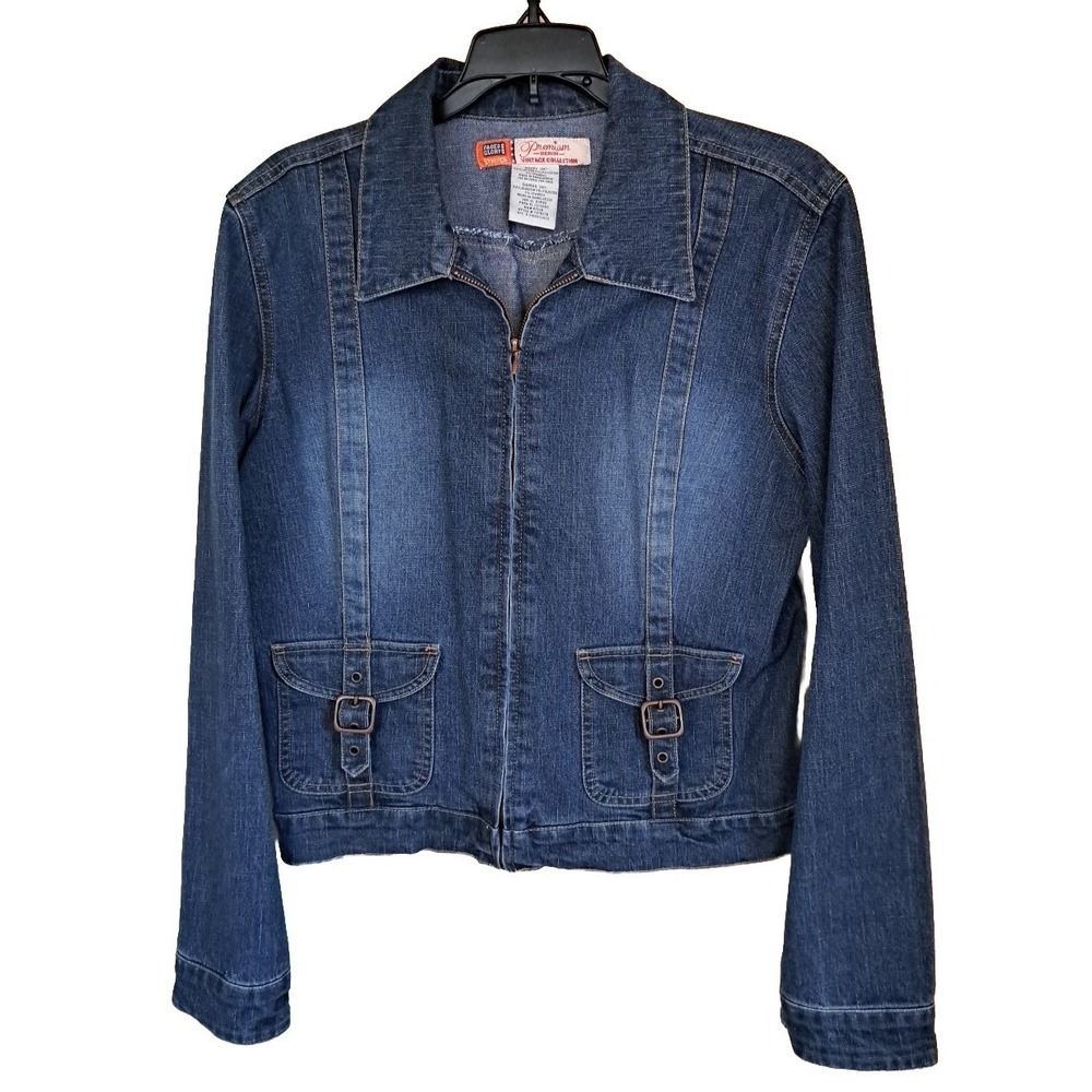Faded Glory‎ Vintage Collection Jean Jacket Stretch Denim Missy Size M Pre-owned
